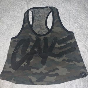 Flag nor fail camp crop top